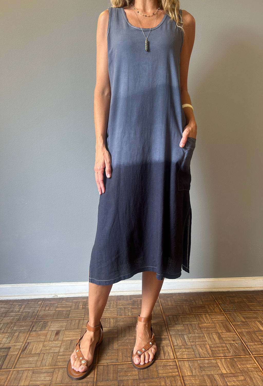 Vestido Regata Linho Tie Dye