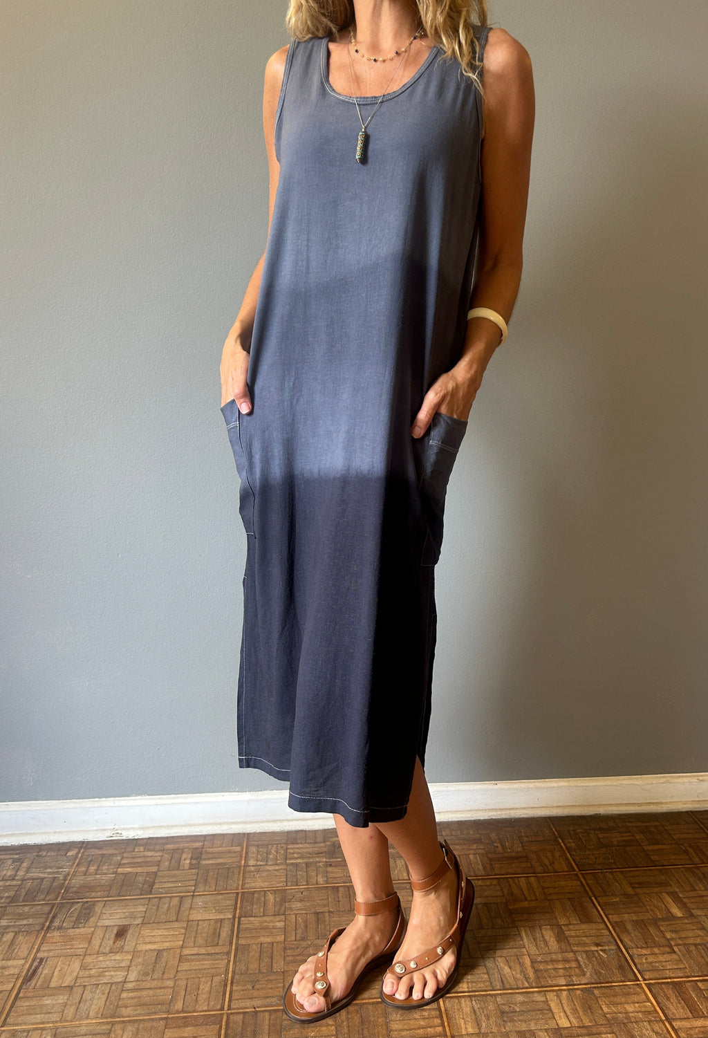 Vestido Regata Linho Tie Dye