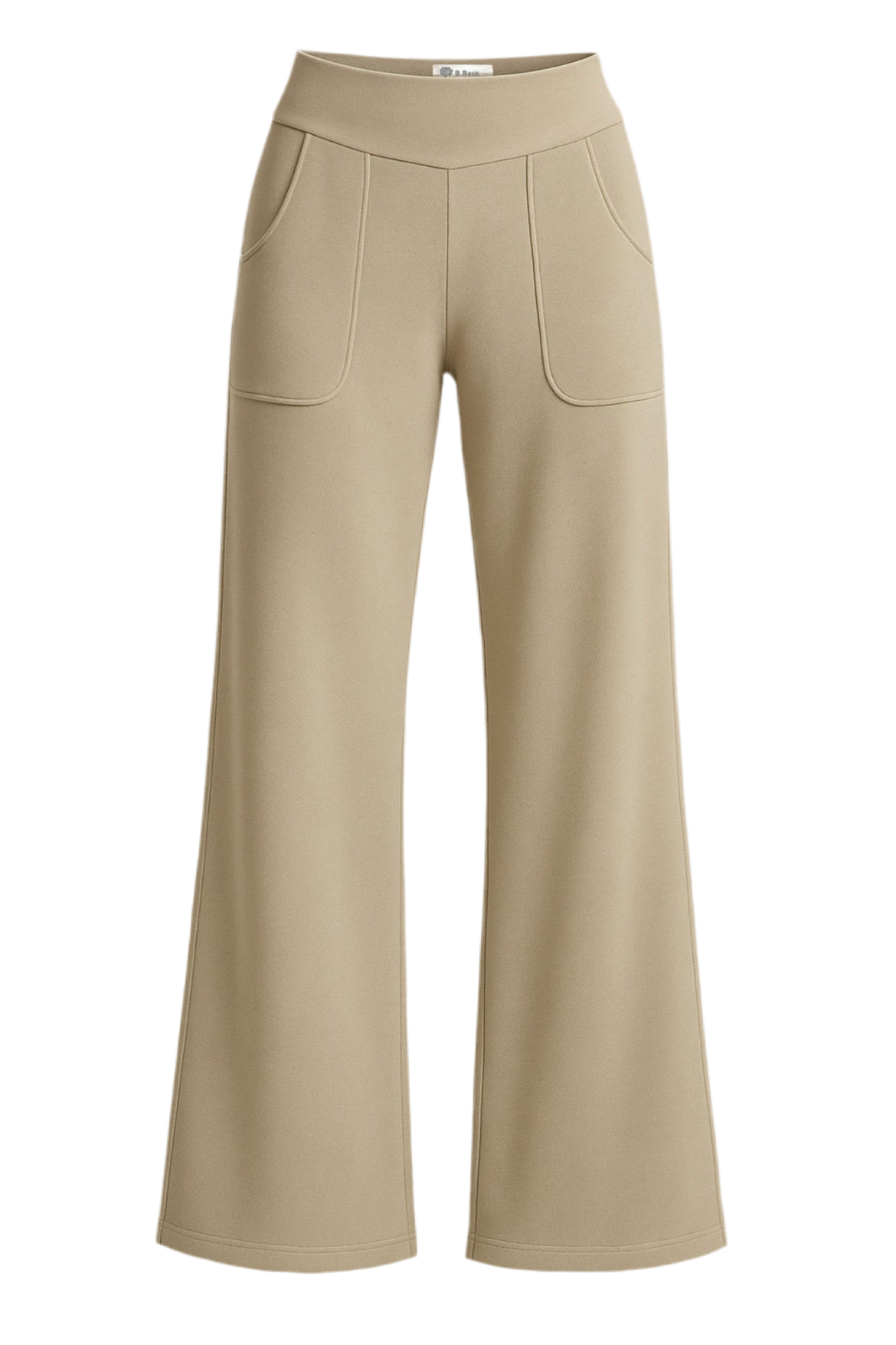 Calça Reta Bolsos Tricot Moletinho