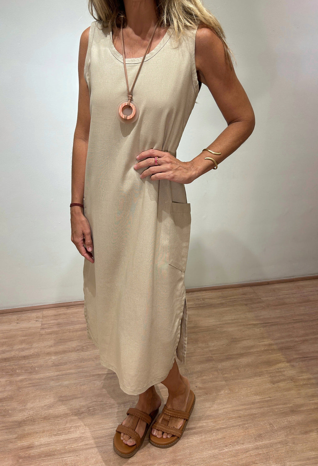 Vestido Regata Galão Linho